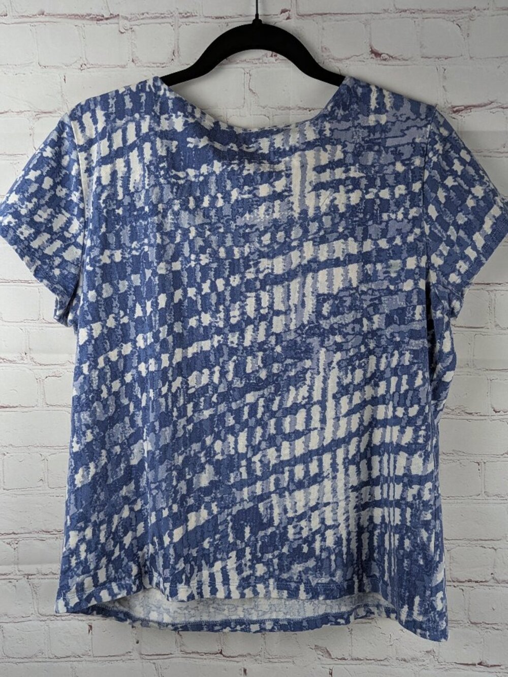 Ruby Rd. Blue/White Beaded Rhinestone Top L - Picture 5 of 5